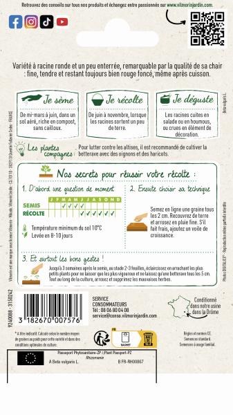Potagères - Betterave de Détroit 2 race Darko - MEDIA_PACKAGING_VERSO